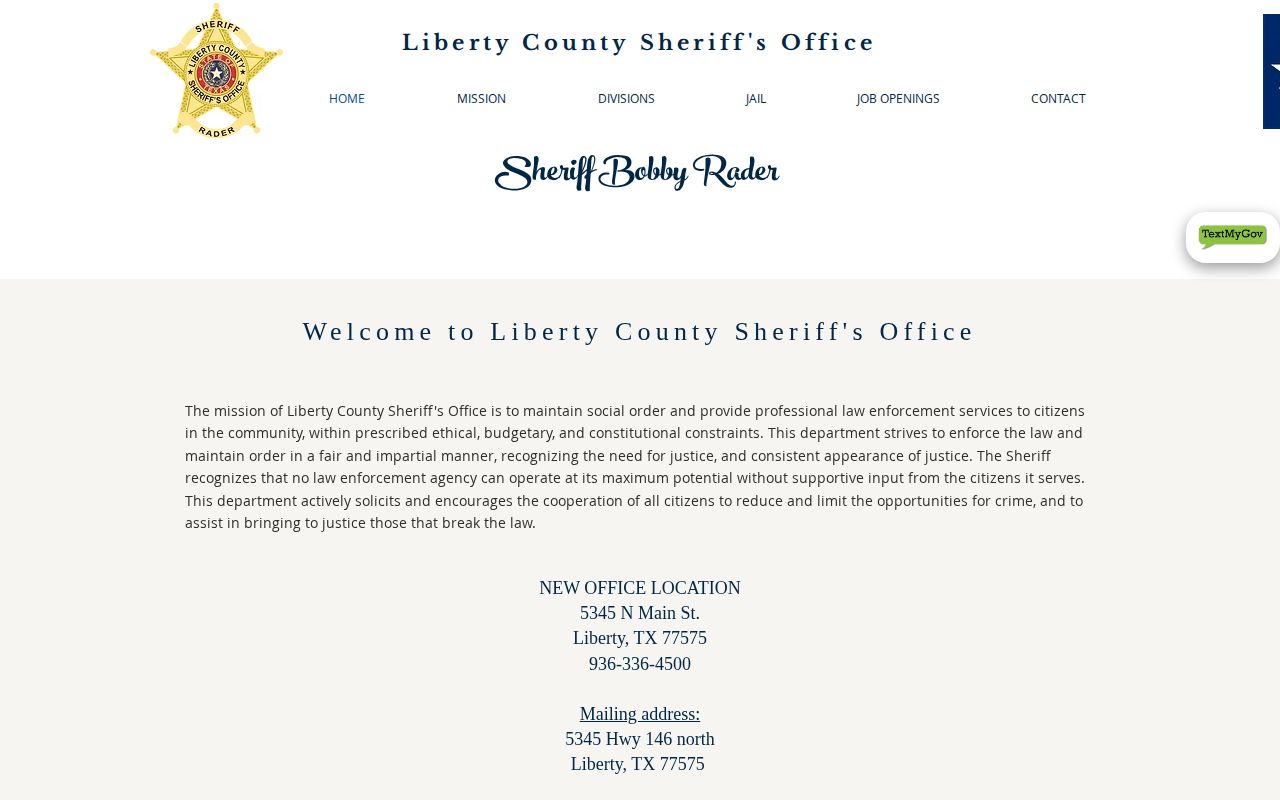 Liberty County Sheriff VINELink release notification route